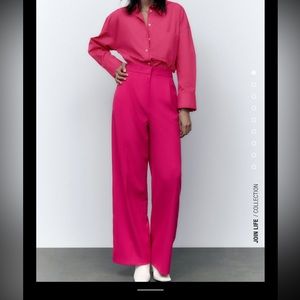 Pink work pants Zara